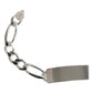 Esclava Hombre Pulsera Fígaro Plata 925 Placa Lisa 9 Mm