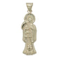 Dije Santa Muerte Grande Lisa Oro 10k + Cadena Plata Regalo