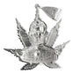 Dije Grande Jesús Malverde Cannabis Zirconias Plata Ley 925
