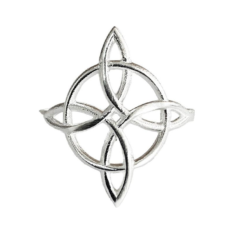 Anillo Nudo De Bruja Celta Redondo En Plata Solida Ley S925