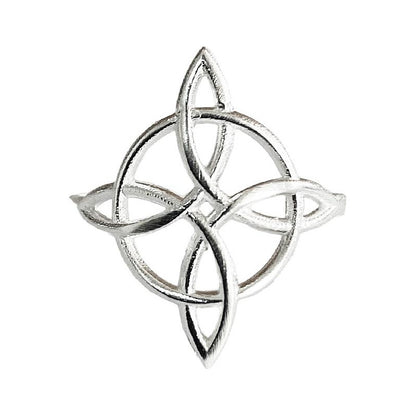 Anillo Nudo De Bruja Celta Redondo En Plata Solida Ley S925