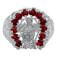 Anillo Santa Muerte Herradura Zirconias Plata Ley 925