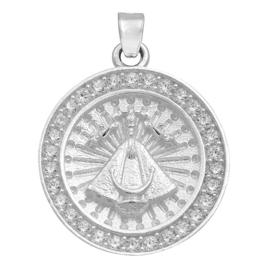 Dije Medalla Virgen Zapopan Zirconias Mujer Hombre Plata 925