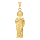 Dije Grande San Judas Tadeo Liso De Oro Laminado 14k 5.2 Cm Amarillo
