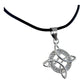 Collar De Caucho Ajustable Nudo Bruja Zirconias 2 Plata 925