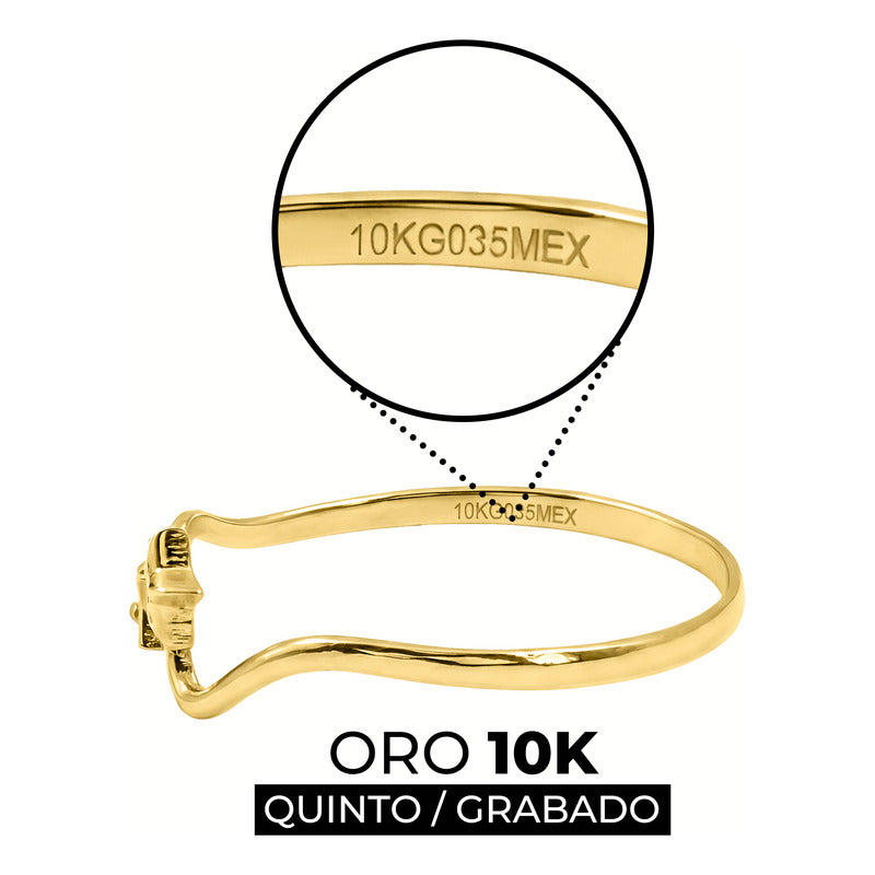 Anillo Promesa Matrimonio Estrellas Regalo Zirconias Oro 10k - Amarillo - 7.5