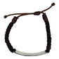 Pulsera Ajustable Unisex De Cuero Con Zirconias En Plata 925