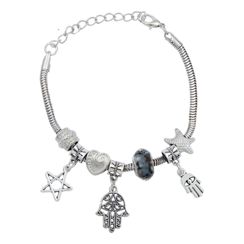 Pack 2 Pulseras Ajustable Charms Cadena Serpiente Mujer