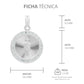 Dije Medalla Diamantada San Judas Zirconias Plata 925 1.8 Cm Blanco
