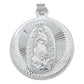 Dije Medalla Diamantada Virgen Guadalupe Plata 925 2 Cm