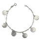 Pulsera Ajustable San Benito Pequeña Medallas Plata Ley 925