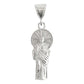 Dije Pequeño San Judas Corona Zirconias Liso Plata Ley 925