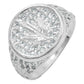 Anillo Marihuana Hoja Cánnabis Planta Plata 925 Hombre 11 Blanco