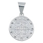 Dije Medalla Med San Benito Doble Vista Zirconias Plata 925