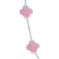 Cadena Con Dijes Trebol Esmaltado Corridos Plata 925 65 Cm