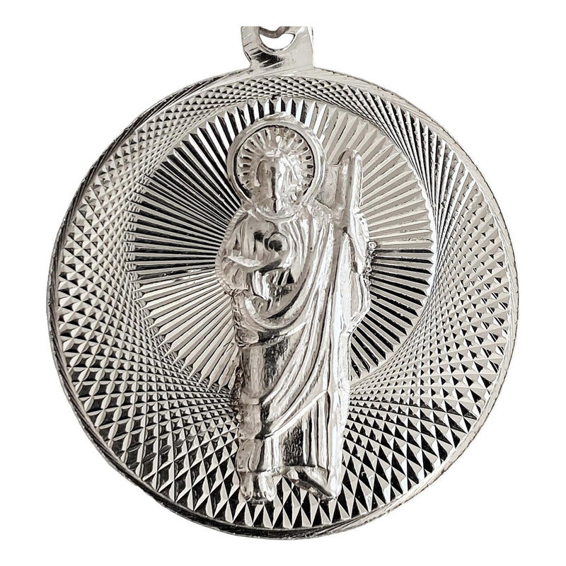 Medalla Con Doble Vista San Judas Virgen Guadalupe Plata 925