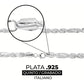 Cadena Torzal Fígaro Sólida Plata Italiana 925 55 Cm X 6 Mm Plateado