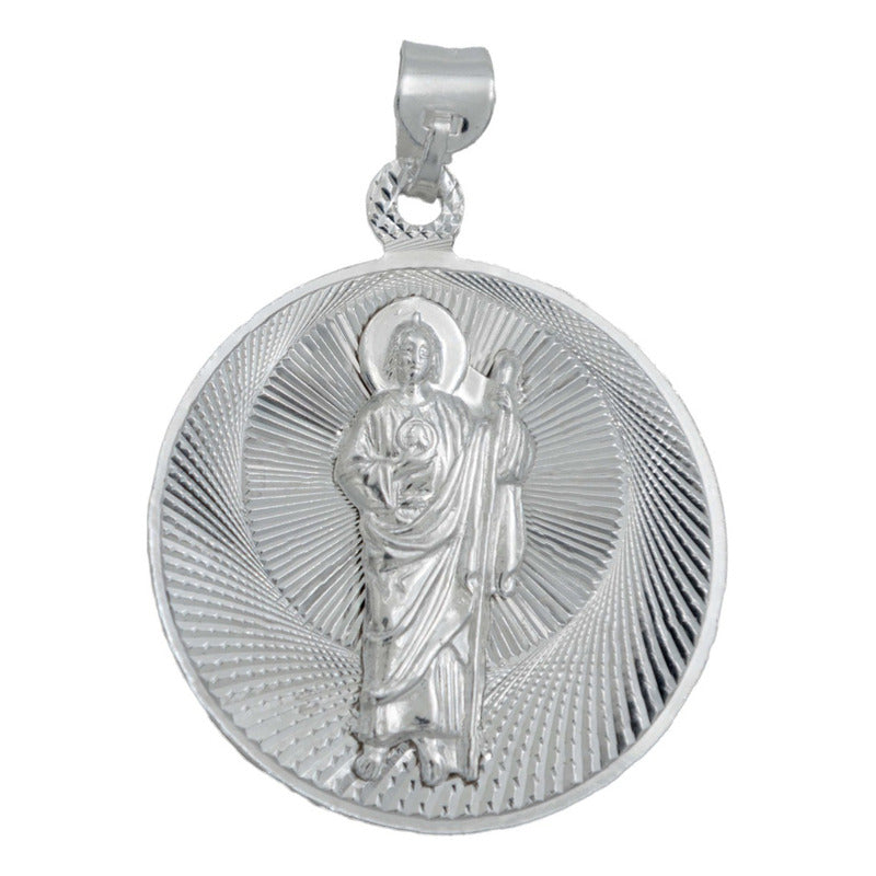 Dije Med Doble San Judas Virgen Guadalupe Plata 925 2.9 Cm