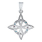 Dije Nudo De Bruja Plano Con Zirconias En Plata Ley 925