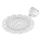 Dije Medalla San Judas Grecas Zirconias Plata 925 3.4 Cm Blanco