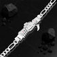 Pulsera Santa Muerte Zirconias Figaro 3x1 Plata 925 6 Mm Negro 6 Cm 23 Cm