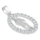 Dije San Judas Liso Borde Zirconias Unisex Plata 925 2.7 Cm