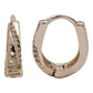 Arracadas Oro Laminado Piedras Huggie Mujer Dorado Estuche