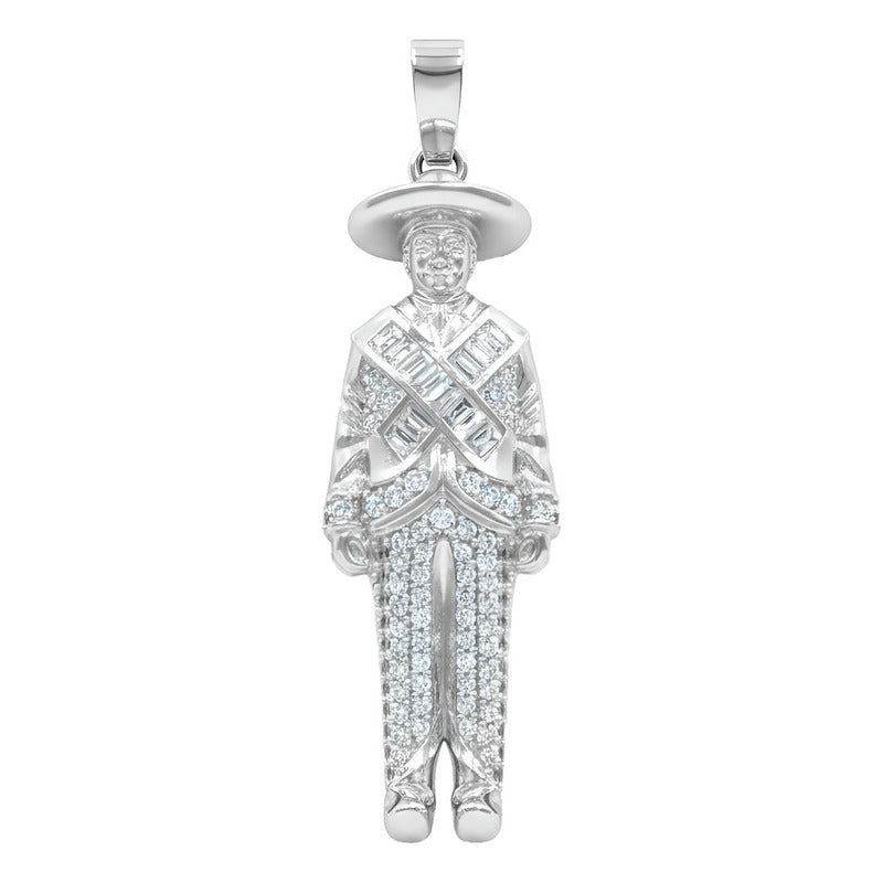 Dije Emiliano Zapata Zirconias Revolución México Plata 925 Plateado