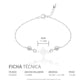 Joyaris Pulsera Nudo Bruja Figaro Plata 925 Mujer Ajustable Blanco 18 Cm