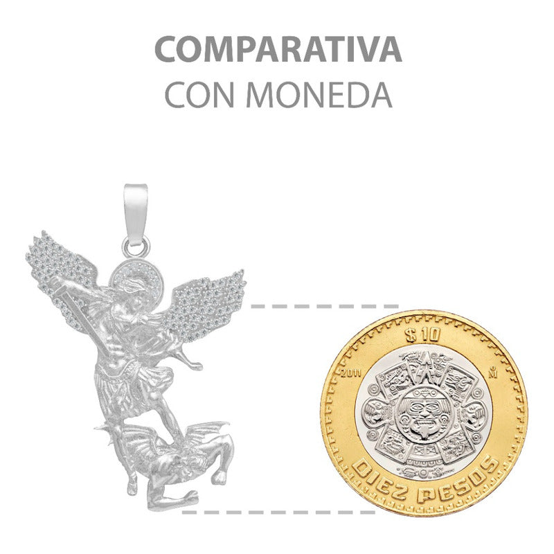 Dije San Miguel Arcangel Zirconias Hombre Regalo Plata 925