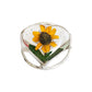 Anillo Ajustable Girasol Corazón Amor Promesa Plata 925