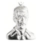 Dije Rostro Jesus Malverde Liso Plata Solida Ley S925