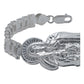 Pulsera Rolo Gruesa Santa Muerte Grande Troquelada Plata 925
