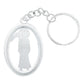 Llavero Santa Muerte Tadeo Con Piedras Metal Recuerdo Plata