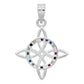 Dije Nudo De Bruja Celta Con Zirconias En Plata Solida 925 Multicolor Alto/ancho 3.3 Cm X 2.3 Cm