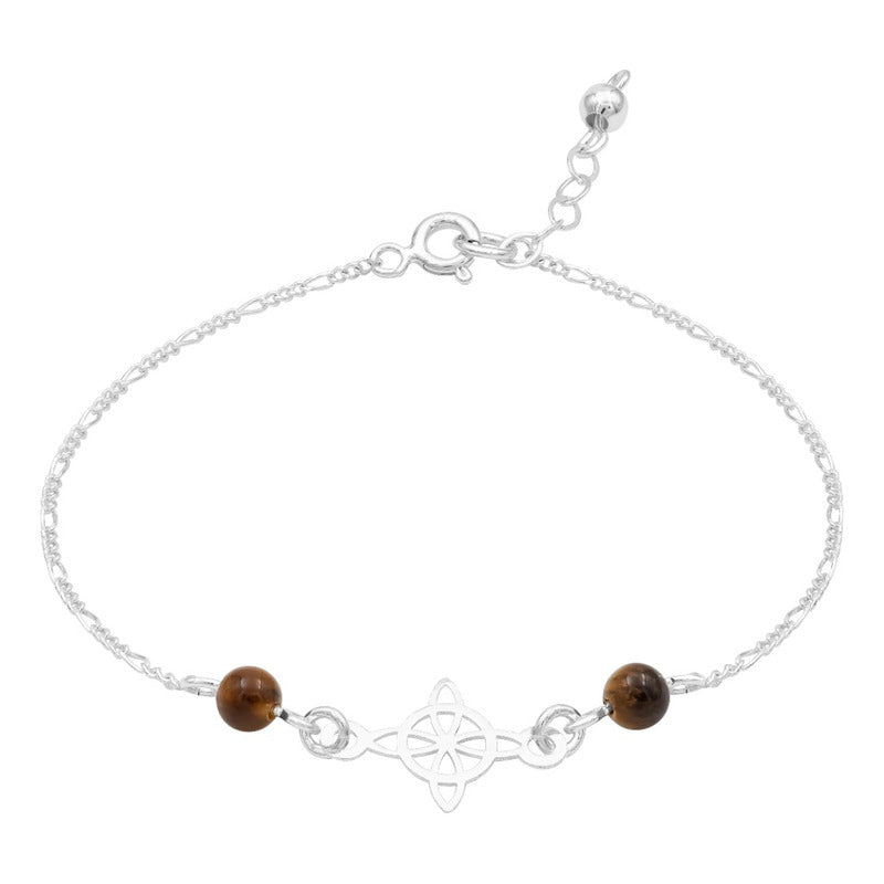 Joyaris Pulsera Nudo Bruja Figaro Plata 925 Mujer Ajustable Café
