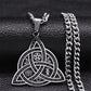 Joyaris Collar Nudo Celta Vikingo Amor Amuleto Bruja Luna Runas De Odin Wicca Hombre Mujer Triqueta En Acero Inoxidable Protección Esotérico Irlandés Brujería 1 Pieza
