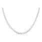 Cadena Cubana Gruesa Diamantada Plata 925 Hombre 50cm X 4mm