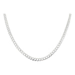 Cadena Cubana Gruesa Diamantada Plata 925 Hombre 50cm X 4mm