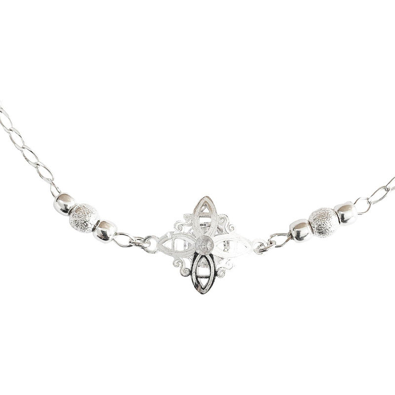 Pulsera Ajustable Nudo De Bruja Piedras Plata Ley 925