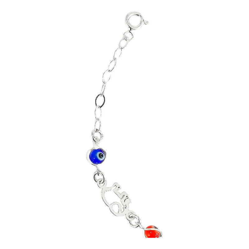 Pulsera Ajustable Suerte Ojo Turco Regalo Dama Plata Ley925