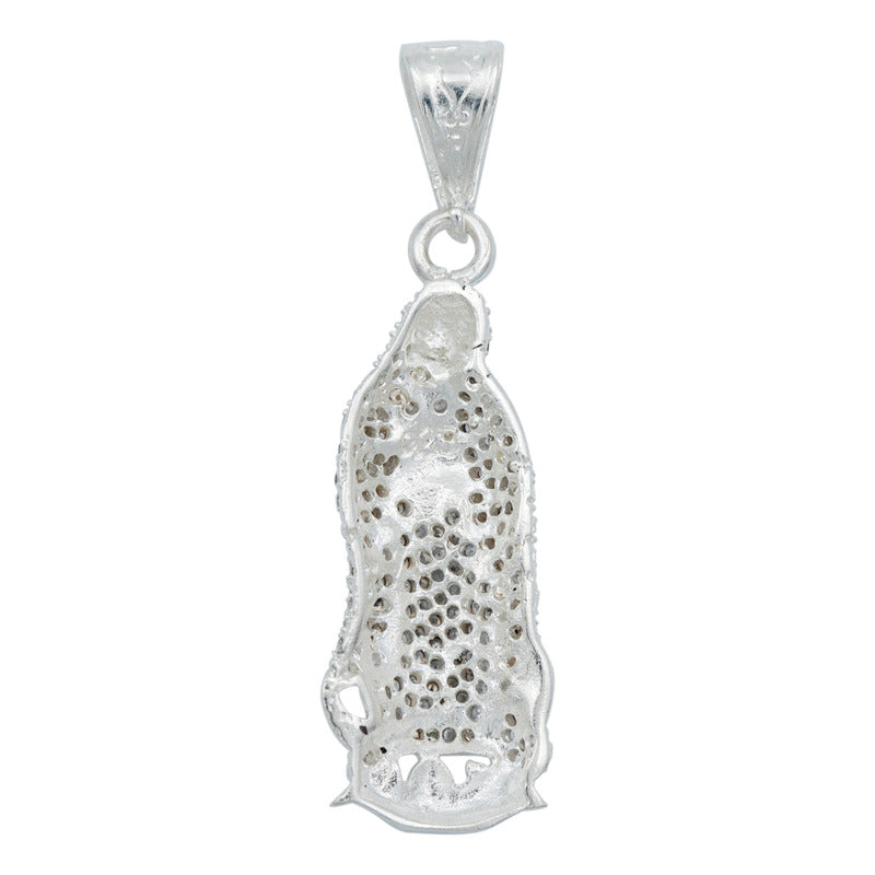 Dije Virgen De Guadalupe Zirconias Plata Solida 925 5.9 Cm