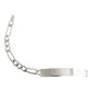 Pulsera Esclava Fígaro Hombre Mujer Plata925 Diamantada 4 Mm