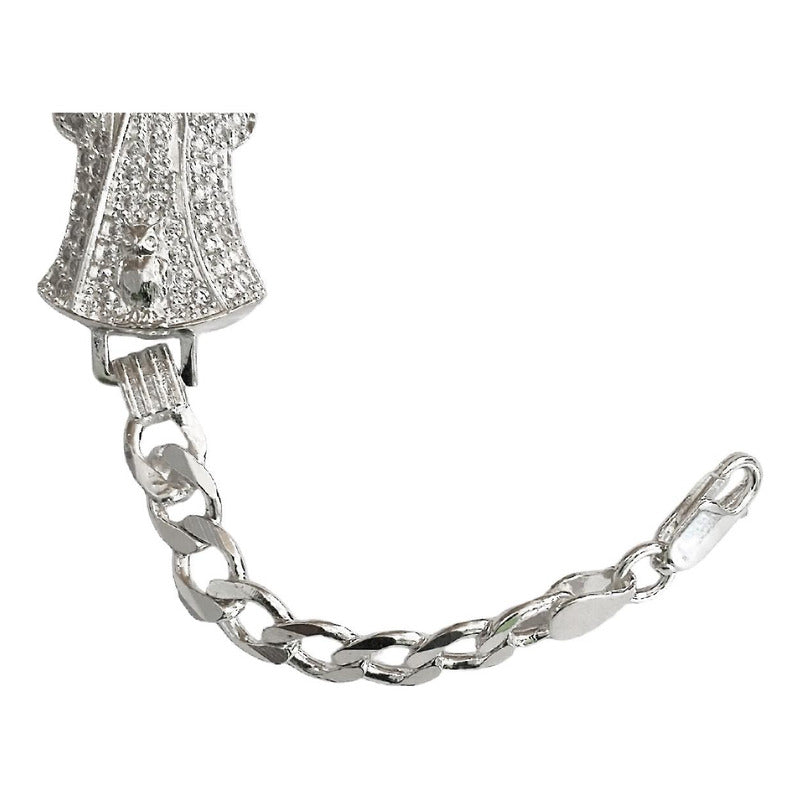 Pulsera Cuabana Santa Muerte Esclava Plata Ley 925