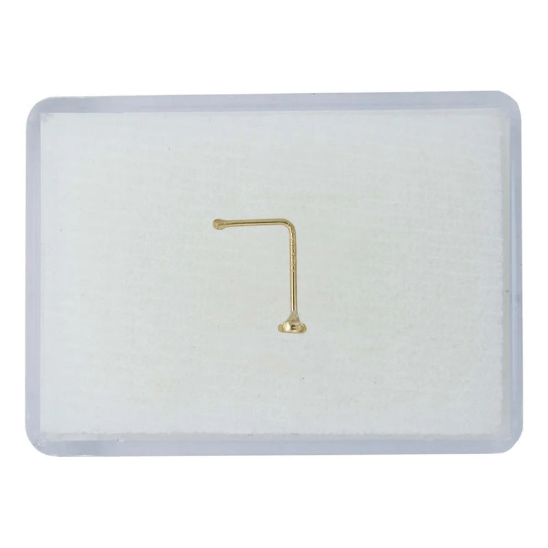 Piercing Nariz Zirconia Arco Mini Perfo 100% Oro 10k 1.5 Mm Dorado