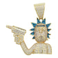 Dije Hombre Rick Pistola Hiphop + Cadena Regalo Chapa Oro14k