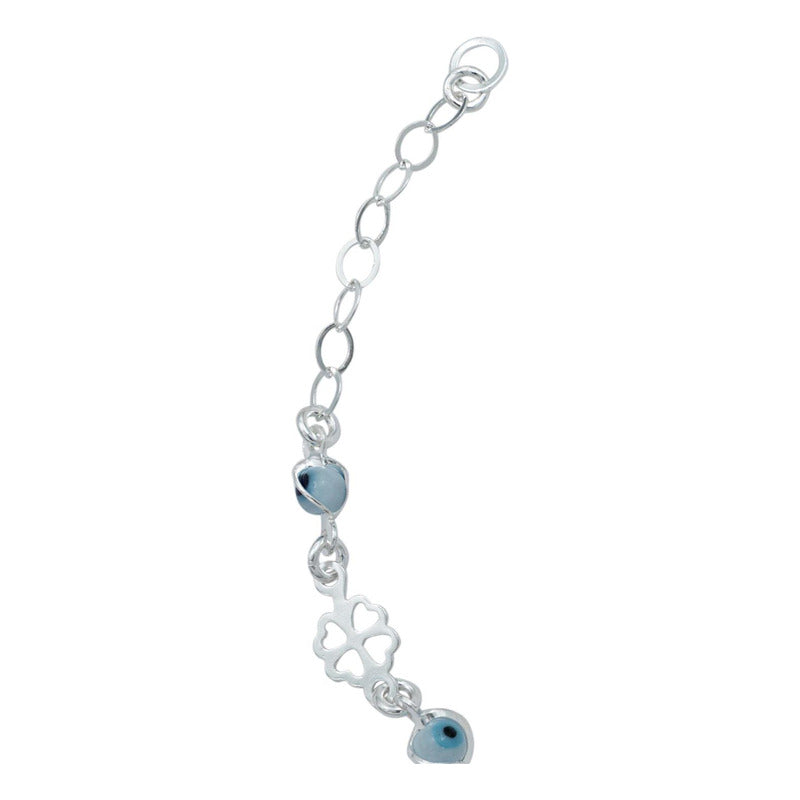 Pulsera Ajustable Suerte Ojo Turco Regalo Dama Plata Ley925