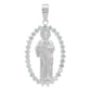 Dije San Judas Liso Borde Zirconias Hombre Plata 925 3.7 Cm