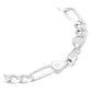 Pulsera Santa Muerte Zirconias Figaro 3x1 Plata 925 6 Mm Blanco 6 Cm 22 Cm