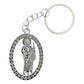 Llavero San Judas Tadeo Con Piedras Metal Recuerdo Plata